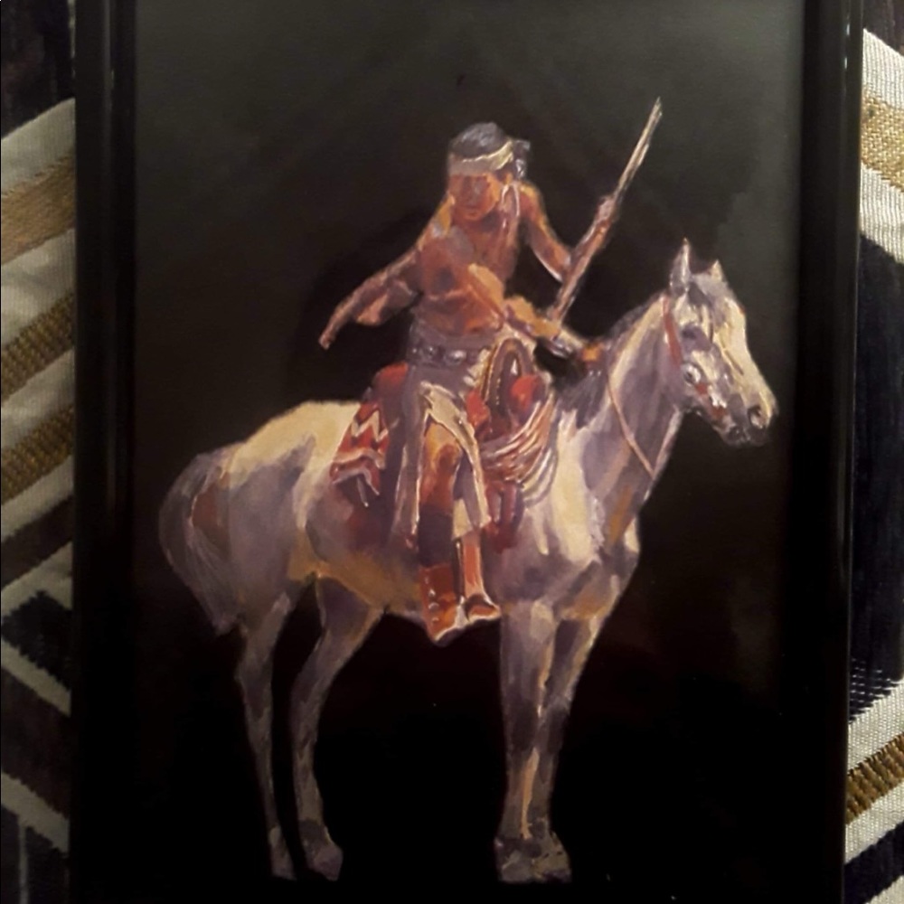 Handmade design: Native American with black frame.